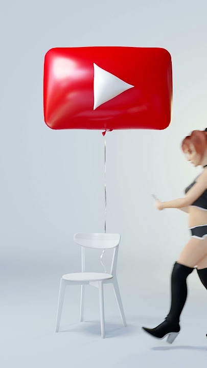 YouTube Logo in a Balloon - Animation #shorts