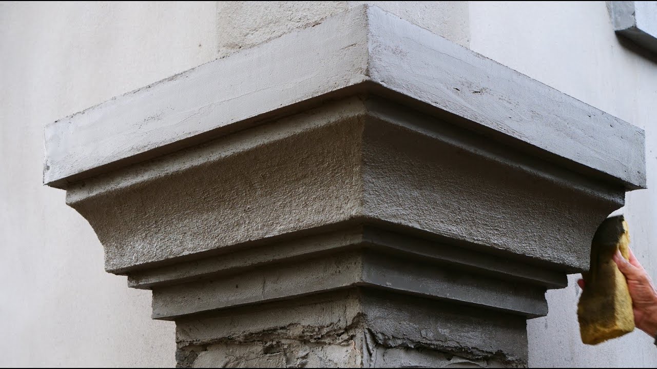 Easy Construction Sand and Cement Rendering on Concrete Columns How to ...