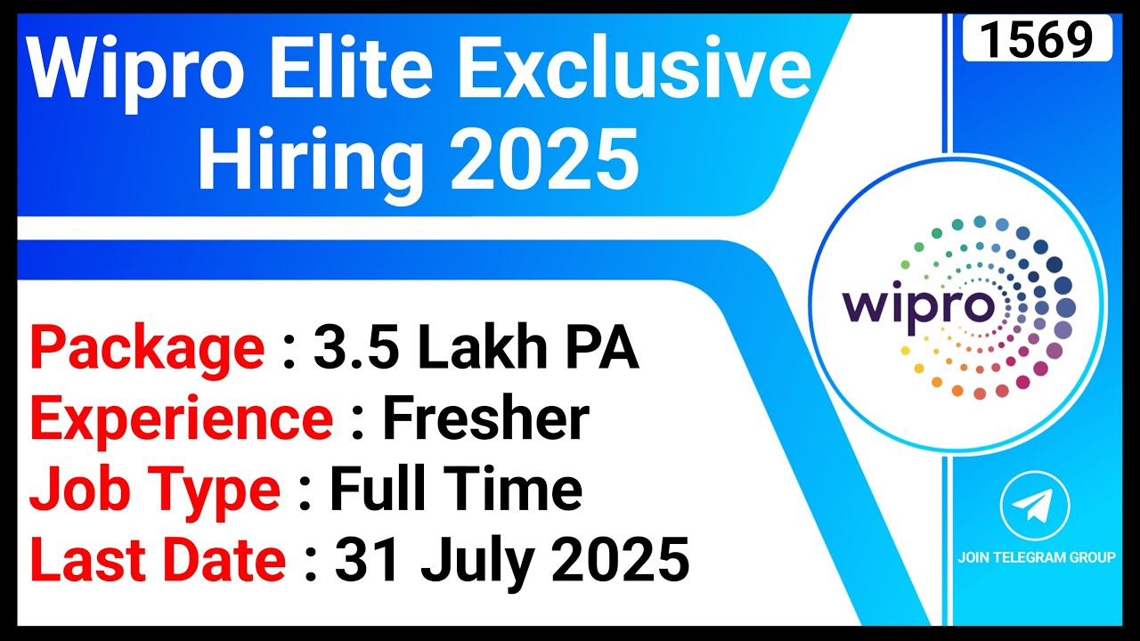 Wipro Elite Exclusive Hiring 2025 | Wipro Jobs | Pan India Jobs | IT ...