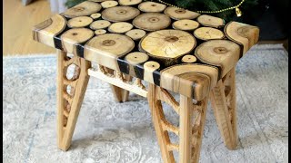 Ash and Walnut step stool