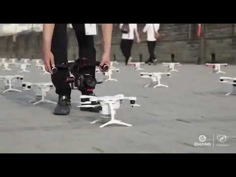 شركة إيهانج الصينية خلال عرض ليلي أطلقت 1374 طائرة بدون طيار درون في وقت واحد