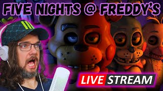 🔴LIVE - FIVE NIGHTS AT FREDDY'S | FIRST TIME PLAYING | HORROR GAME