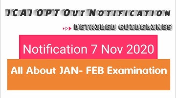 ICAI OPT Out For Jan-Feb Examination : Update 7 Nov 2020