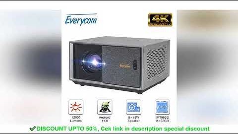Everycom Full HD RD829 Projector 5G WiFi LED 4K Video Movie Smart Android 11.0 12000 Lumen Projector