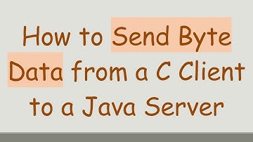 How to Send Byte Data from a C Client to a Java Server