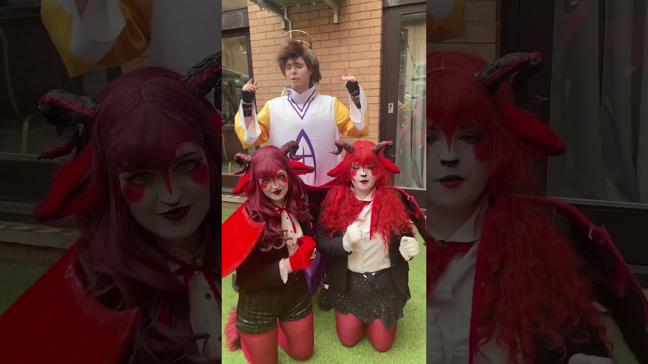 Gravity Falls x Hazbin???? #cosplay #meme #charliemorningstar #adamhazbinhotel #razzledazzle
