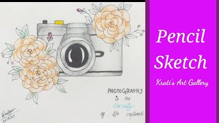 Designer Camera Sketch | Modern Art | Pencil Sketch | Krati's Art Gallery screenshot 4