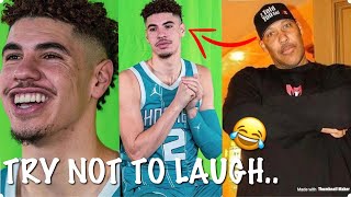 Lamelo Ball Try Not To Laugh Challenge Lavar Ball & Charlotte Hornets Pt. 3