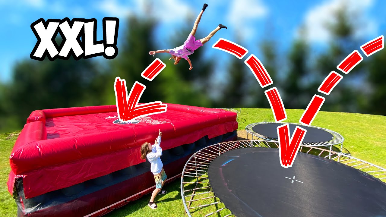 TRAMPOLIN RIESEN AIRBAG LUFTKISSEN! (7 Meter!) -