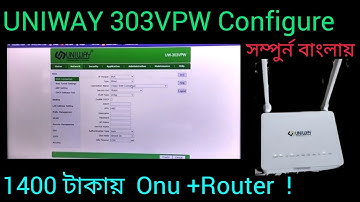 Uniway Uw 303vpw Configure //  How to Configure Uniway Onu Come router// Santanu Ok
