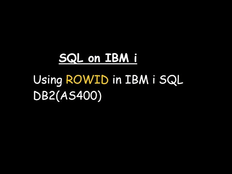 Using ROWID in IBM i SQL DB2(AS400)