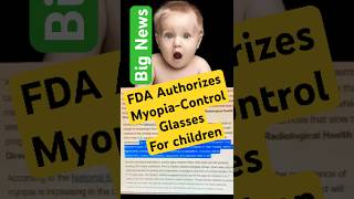 Big News: FDA Authorizes Myopia-Control Glasses for Children I Myopia Control I #shorts #ytshorts