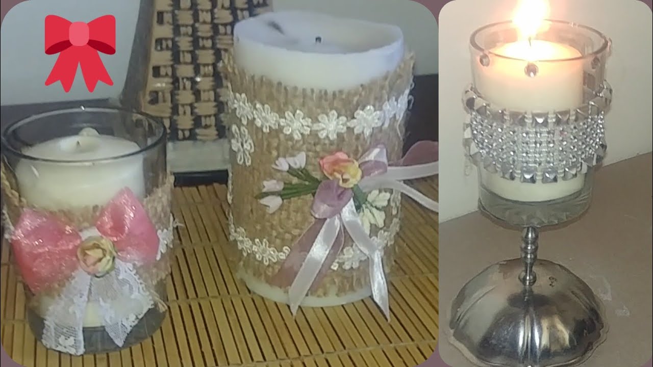 حيل و افكار لتزين شموع 🕯شموعديكور YouTube