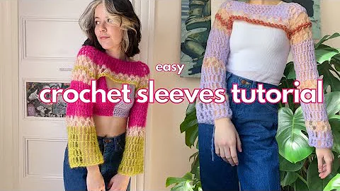 easy crochet sleeves tutorial | here comes treble sleeves | Made in the Moment