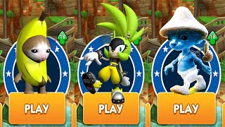 Sonic Dash - Surge Vs Banana Cat Run Vs Smurf Cat Run Vs All Bosses Zazz Eggman Android Gameplay