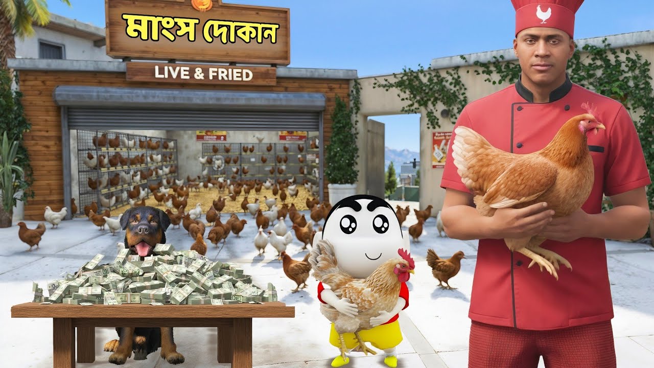 GTA 5 : Franklin Shinchan Chop নতুন মাংসের দোকান খুললো | GTA 5 Bangla Gameplay 