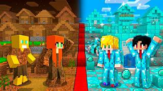 Batalha de VILA de DIAMANTE vs. TERRA no Minecraft!
