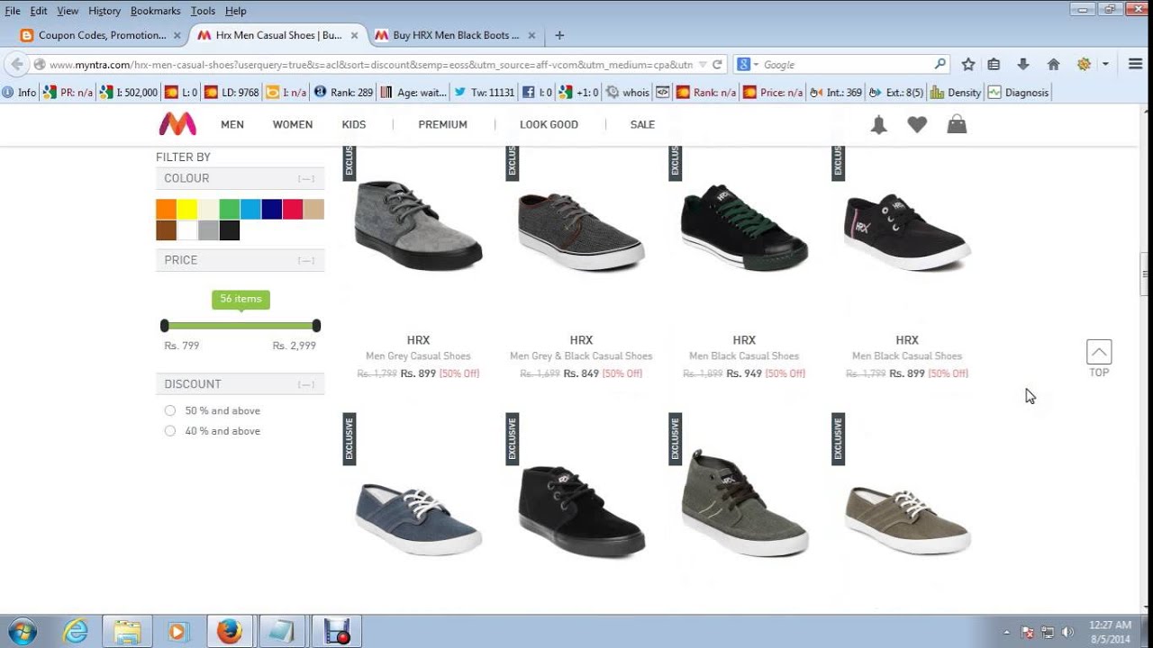 Coupons for Myntra Flat 50 off YouTube