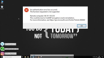 FIX REMOTE DESKTOP CONNECTION ERROR (credssp encryption-oracle remediation)