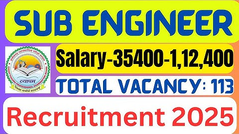 CG Vyapam Sub Engineer Recruitment 2025. Chhattisgarh Vyapam Junior Engineer Vacancy 2025.