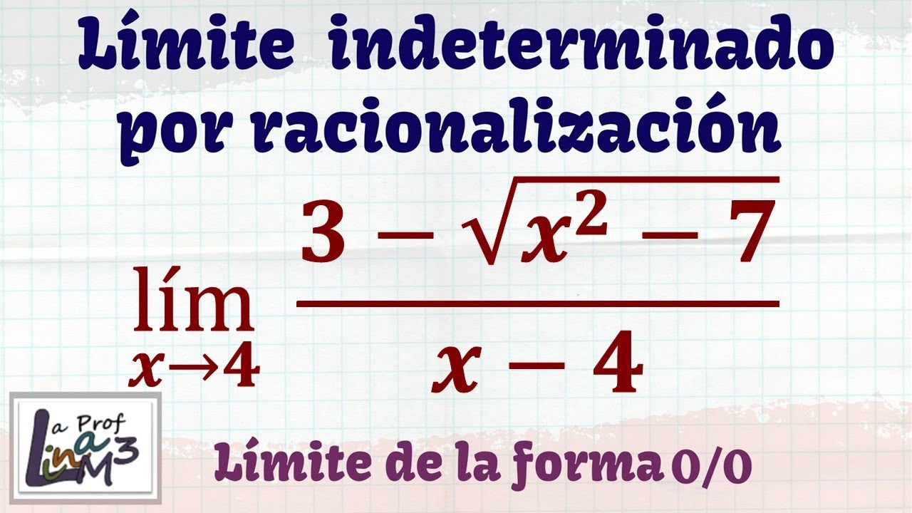 Límites indeterminados con raíz cuadrada | La Prof Lina m3
