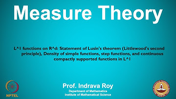 mod07lec48 - L^1 functions on R^d: Statement of Lusin
