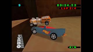 Hot Wheels Turbo Racing (N64) - Power Pistons on Snake River Mine screenshot 5