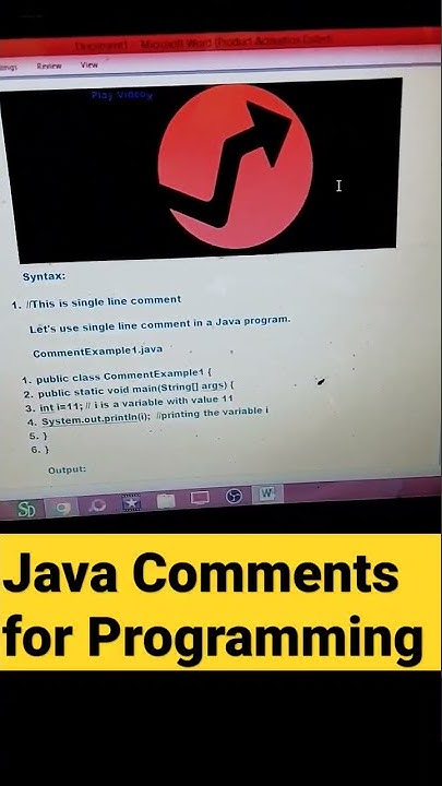 Java Comments for Programming ! What is java comment ! types of java ...