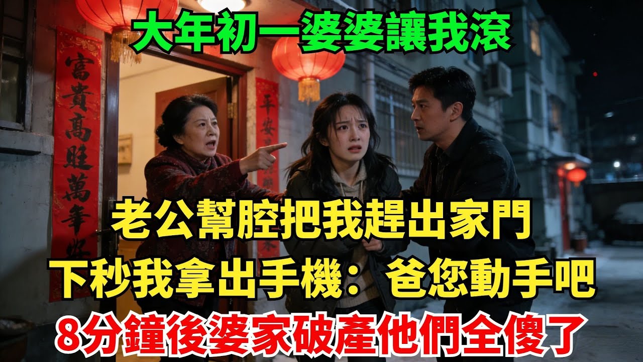 大年初一婆婆讓我滾，老公幫腔把我趕出家門，下秒我拿出手機：爸您動手吧，8分鐘後婆家破產他們全傻了#故事頻道#感人壹幕#老年生活#奇聞#情感小説#幸福人生