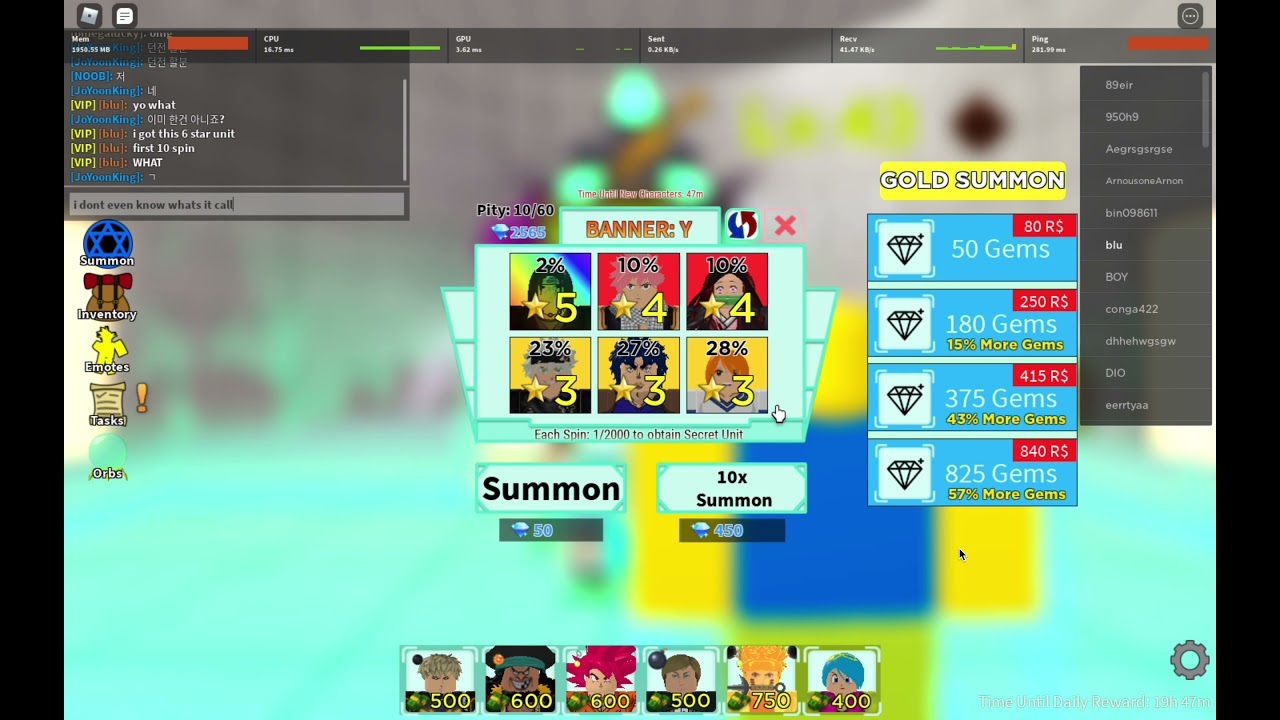 Getting secret unit in astd, 1/2000 chance. YouTube