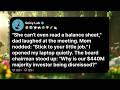 "She can't even read a balance sheet," dad laughed at the meeting. Mom nodded: "Stick to your...