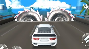 DEADLY RACE #3 Speed white Car Bumps Challenge 3d Gameplay Android IOS