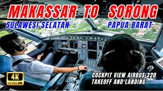 JOURNEY TO THE EASTERN EDGE, FLYING FROM MAKASSAR TO SORONG, PAPUA - COCKPIT VIEW || Airbus A320