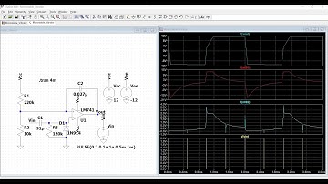LTspice tutorial 13 : Design and simulation of Monostable multivibrator circuit using op-amp