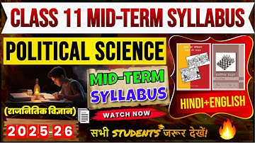 class 11 political science mid term syllabus 2025-26 | class 11 political science syllabus 2025-26