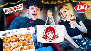 Eating Fast Food Christmas Iteams for 24 HOURS!! Vlogmas Day 16