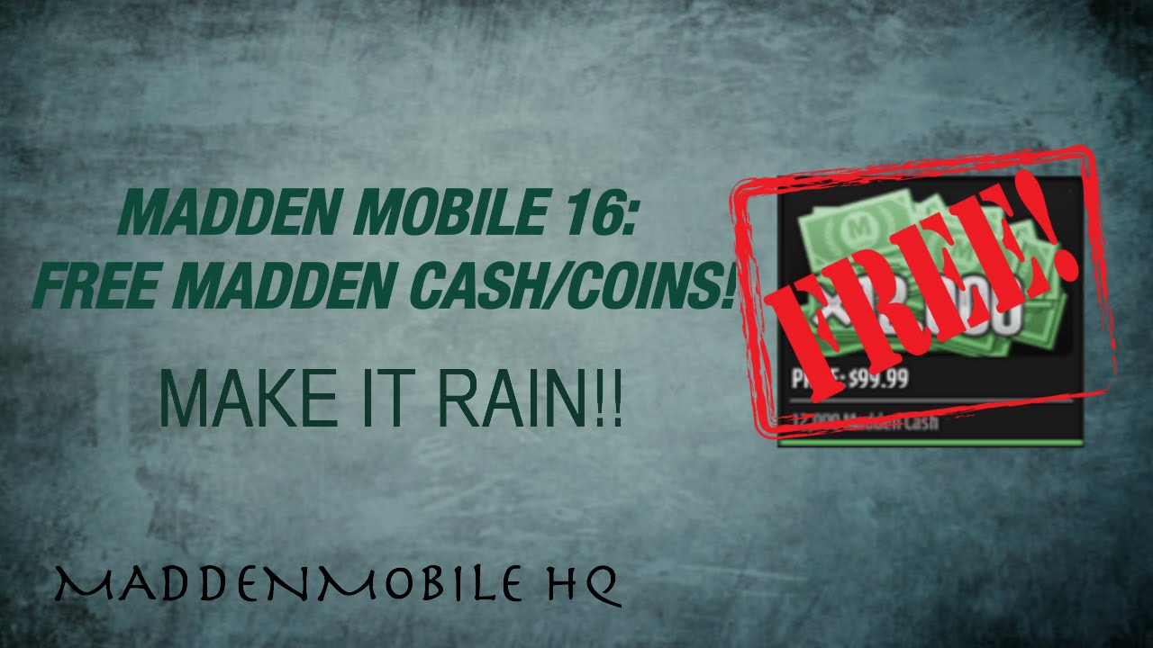 madden mobile 16 how to get free coins madden cash youtube