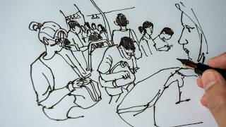 Sketching on the bus stuck in traffic jam (tutorial)
