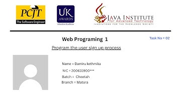 web project Task 02 | 1st Year | eshop web Aplication sign up process  | Java Institute |