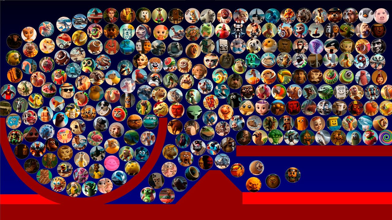 ALL 391 Italian Brainrot Survival Marble Race In Algodoo