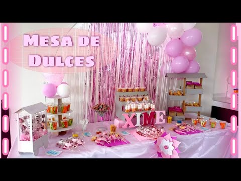 Decoración Bautizo Niño con globos y Mesa Candy