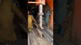 Perfect Channel Bending Made Easy with Hydraulic Press & Custom Die! #iron #fypシ゚viral