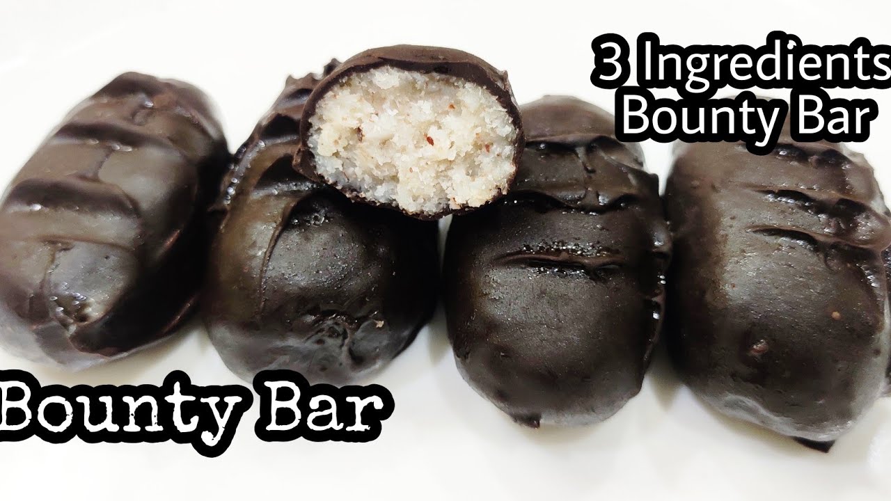 Homemade Bounty chocolate bar recipe for kids 3 ingredients How to make Bounty chocolate Bar
