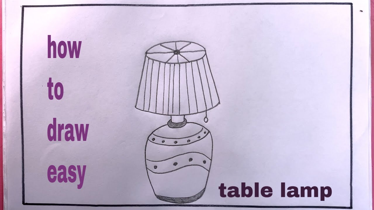How To Draw Table Light Easy/Table Lamp Drawing