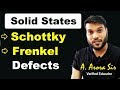 Schottky Defect | Frenkel Defect | Stoichiometric Defects in Solids (L-13)| NEET JEE AIIMS | 12th