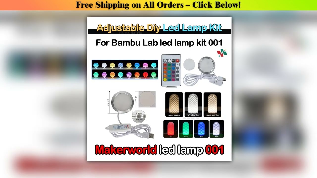 For Bambu Lab Led Lamp Kit Adjustable Light Kit Led Light Parts Hardware DIY Model white coldwarm l