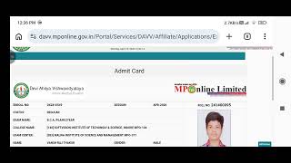 BCA, B.Com, BA, BBA 2nd Year Admit Card Out Now | DAVV University Admit Card