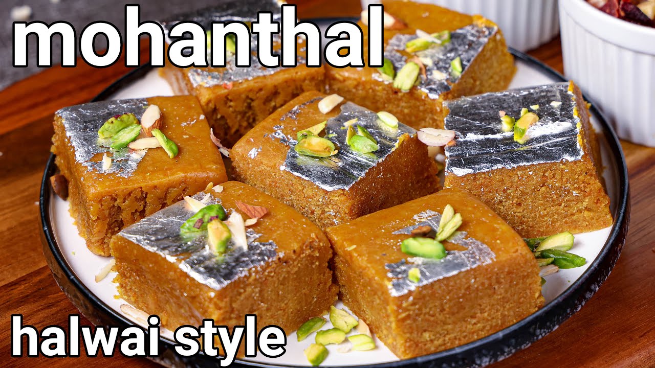 Mohanthal Sweet Mithai Recipe - Halwai Style | Danedar Besan Sweet - Traditional Gujurat Sweet | Hebbar | Hebbars Kitchen
