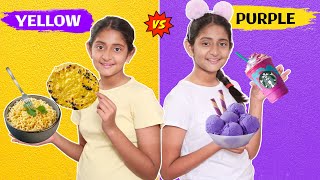 Yellow vs Purple Food and Shopping Challenge | MyMissAnand