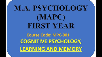 MPC 001 - COGNITIVE PSYCHOLOGY, LEARNING AND MEMORY ।। Solved Assignment #ignou #mapc